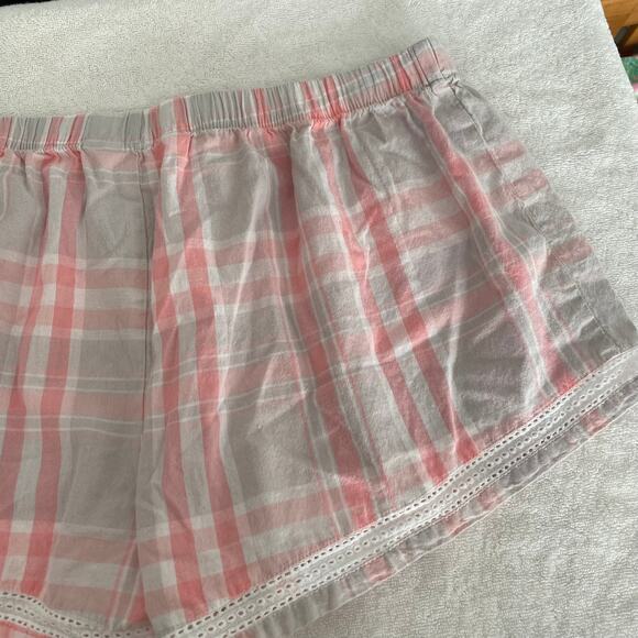 Love to Lounge Women's PJ Shorts size M Pink Gray Plaid - Picture 6 of 16